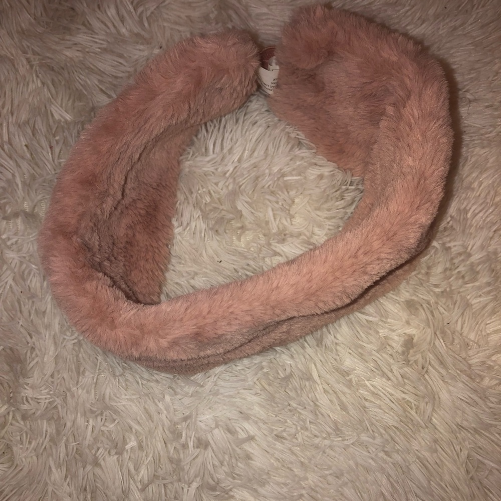 Pink FUR Infinity Scarf w/ MATCHING HEADBAND - Picture 3 of 4